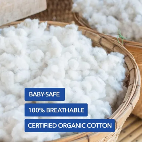 Vista 4 de ORGANICDREAM Colchón para cuna + cama infantil – 100% transpirable probado para reducir el riesgo de asfixia, hipoalergénico, certificado GREENGUARD