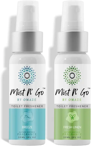 Vista 49 de Mist N' Go by Omaze - Aerosol de Baño de Viaje para Inodoro Eliminador de Olores - Aerosol de Inodoro de Viaje para Ambientador de Aire de Baño
