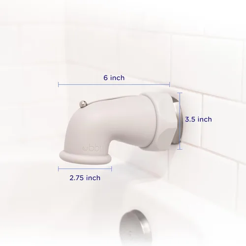 Vista 2 de Ubbi Cubierta protectora de boquilla de silicona para bañera, gris Protector de seguridad de silicona para grifo de seguridad para bebés y niños