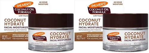 Vista 10 de Palmer's Fórmula de aceite de coco, crema hidratante facial de agua de coco, tarro de 1.7 onzas Replenishing & Rehydrating Face Cream with