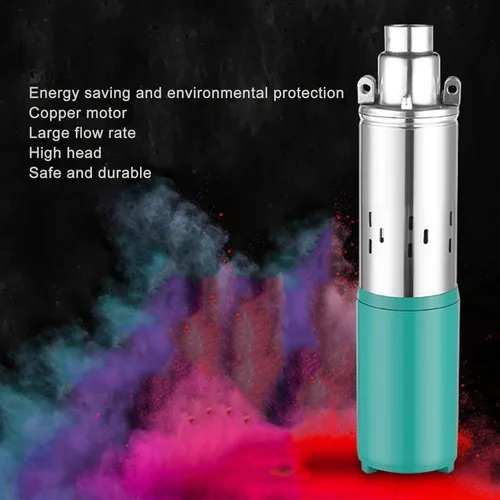 Vista 5 de DC12V 220W Bomba de pozo sumergible solar de acero inoxidable cepillado bomba de tornillo alta elevación 98.4 ft para riego agrícola
