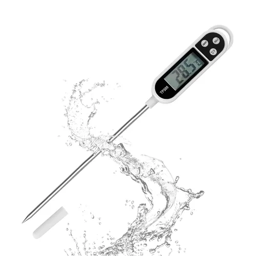 Vista 4 de Termómetros de lectura instantánea Pantalla LCD Termómetro digital para alimentos con sonda de 5.5 pulgadas de largo Termómetro de cocina Medidor