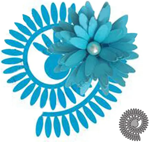 Vista 7 de Troqueles de metal de flores en espiral 3D, guirnalda de flores de margarita, plantillas cortadas para manualidades, álbumes de recortes, fotos