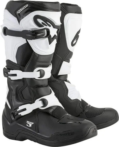 Vista 6 de Alpinestars Tech 3 - Botas de motocross para adulto, Negro/Blanco