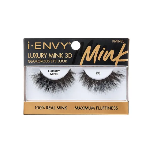Vista 9 de i-ENVY Pestañas postizas de lujo de la colección de visón, pestañas 100% de visón real, aspecto glamoroso, pestañas de máxima esponjosidad 3D ángulo