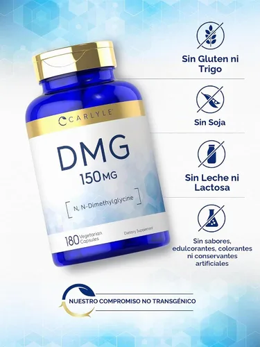 Vista 5 de Carlyle DMG N-dimetilglicina 150 mg 180 Cápsulas