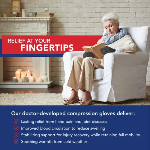 Vista 2 de Doctor Developed Full Fingered Arthritis Compression Gloves Men and Women for Arthritis, Raynauds Disease & Carpal Tunnel