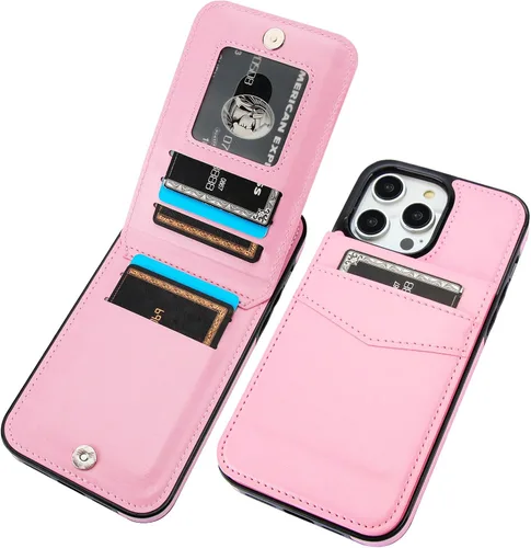 Vista 15 de KIHUWEY Compatible con iPhone 14 Pro Max Funda Cartera Plegable con Soporte para Tarjeta de Crédito, Cierre Magnético de Cuero Premium, Función