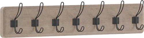 Vista 11 de HBCY Creations Perchero de pared rústico envejecido con 5 ganchos, ganchos de pared de pino macizo de 24 pulgadas para entrada, cuarto de servicio