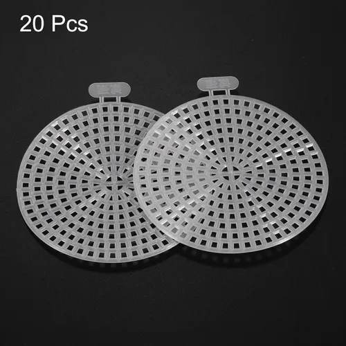 Vista 3 de HARFINGTON 20 hojas redondas de malla de lona de plástico de 2.44 pulgadas/2.4 in círculo en blanco con forma de lona de malla blanca para bordar
