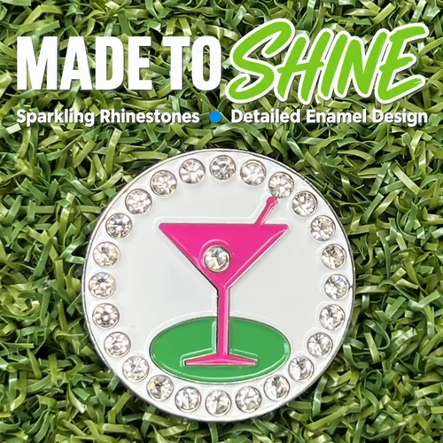 Vista 4 de Giggle Golf Marcador de pelota de golf brillante con collar de golf para mujer Agujero 19