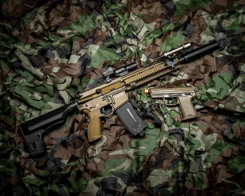 Vista 2 de HK Heckler & Koch 416 A5 AEG Rifle Automático de Airsoft BB de 6mm, Color Canela