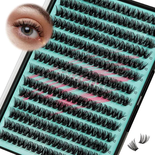 Vista 15 de Kit de Extensión de Pestañas, Kit de Racimos de Pestañas DIY 168Pcs con Pegamento de Unión y Sello Impermeable, Removedor de Pestañas para Kit