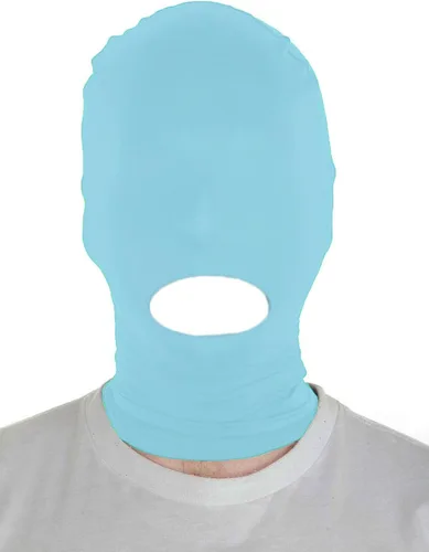 Vista 20 de Sheface Máscara con capucha de boca abierta de elastano para hombre y mujer, disfraz de cosplay de Halloween Negro