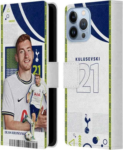 Vista 13 de Head Case Designs Officially Licensed Tottenham Hotspur F.C. Cristian Romero 2022/23 First Team Leather Wallet Case Compatible with Apple iPhone 11