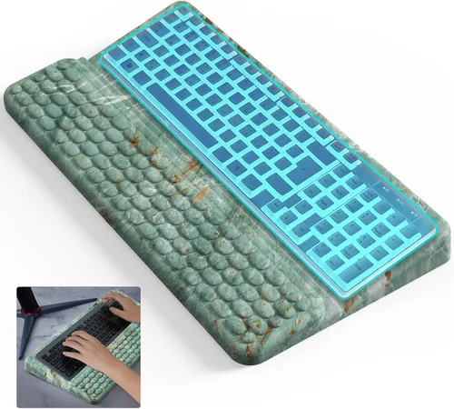 Vista 9 de Soporte de teclado para escritorio, reposamuñecas para teclados, soporte ergonómico para teclados para trabajar fácilmente, almohadilla de muñeca