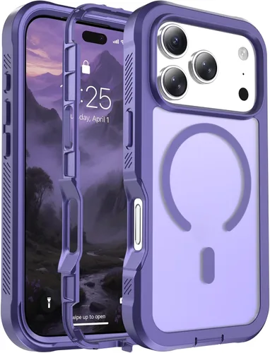 Vista 41 de Funda magnética para iPhone 17, protección resistente, color blanco antiguo