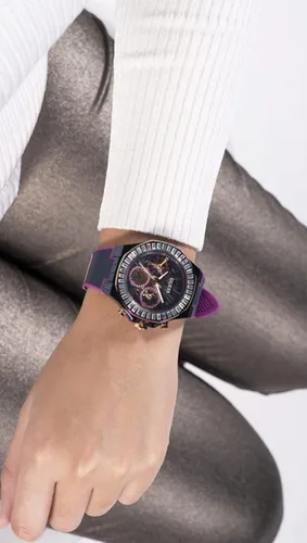 Vista 6 de GUESS US - Reloj multifunción de cuero para mujer Arco iris