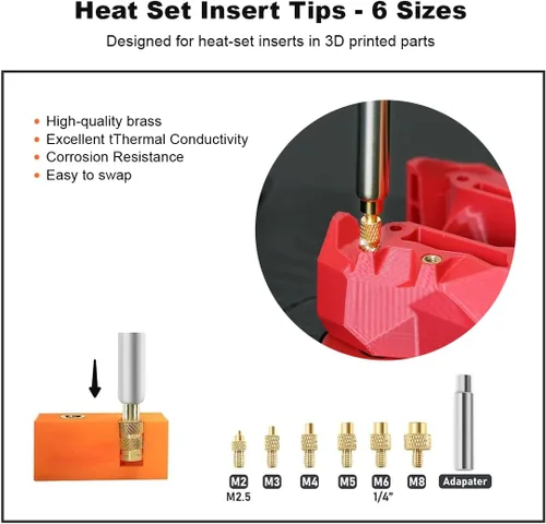 Vista 4 de Soldador Digital de 90W Herramienta para Insertos Termofijados con Puntas de Soldadura Adicionales, Puntas para Insertos Termofijados e Insertos