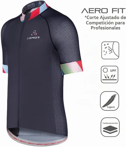 Vista 4 de CEROTIPOLAR Men's Snug Fit AirCool Cycling Jersey Bike Shirts Negro