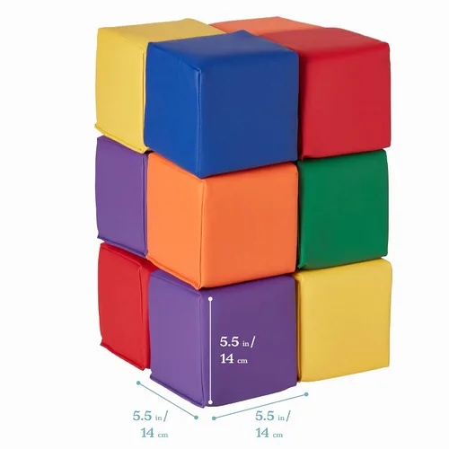 Vista 2 de ECR4Kids Softzone - Bloques blandos para niños (12 piezas) Espuma suave, cubierta de poliuretano, espuma certificada GREENGUARD Gold &