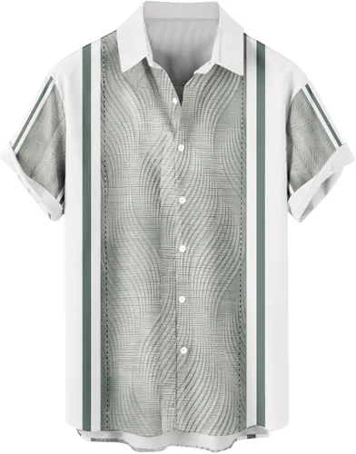 Vista 4 de Camisas de guayabera cubana para hombre, camisas casuales de manga corta con botones, camisas de playa para vacaciones de verano, camisetas mexicanas