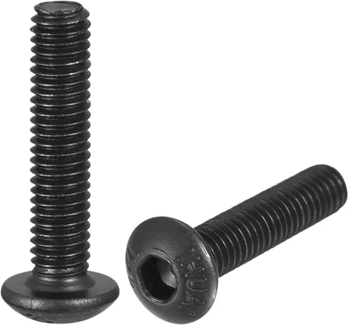 Vista 14 de uxcell Tornillos de cabeza de botón hexagonal M3x6mm Tornillos de acero de aleación 100pcs