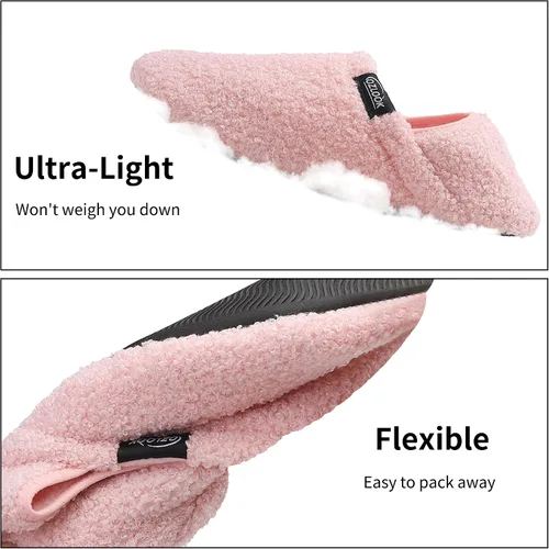 Vista 3 de OZLOOK Slippers for Women Men, Mens Womens House Slippers, Fuzzy Slippers Memory Foam Warm Curly Fur Indoor