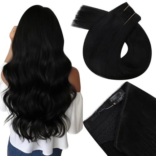 Vista 104 de Easyouth Extensión de cabello humano rubio con cola de caballo, extensiones de cabello humano rubio dorado con reflejos rubios, extensiones