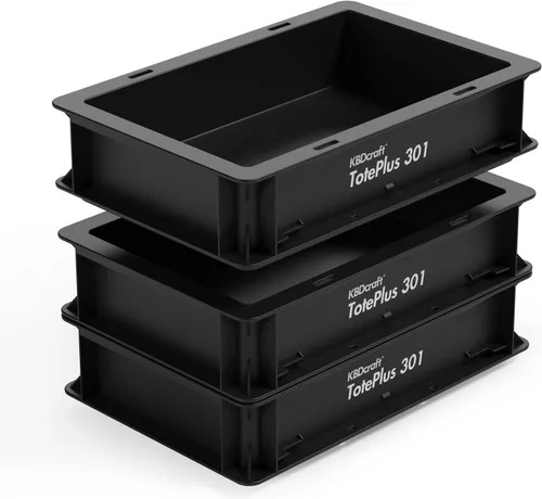 Vista 21 de Contenedor de almacenamiento apilable, caja organizadora de plástico resistente y bandeja con paredes rectas, pequeñas bolsas de plástico para Negro