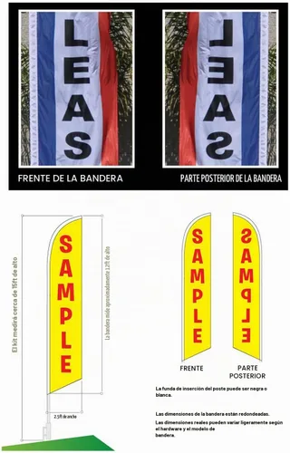 Vista 3 de Barberia Barber Hair Cuts - Letrero de bandera de plumas de 15 pies con kit de poste y punta de tierra