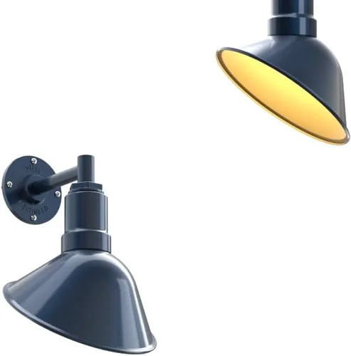 Vista 76 de Steel Lighting Co. Luz de Letrero de Tienda Venice para Pared de Acento de Restaurante al Aire Libre Cúpula de 9 pulgadas Brazo Recto de 6