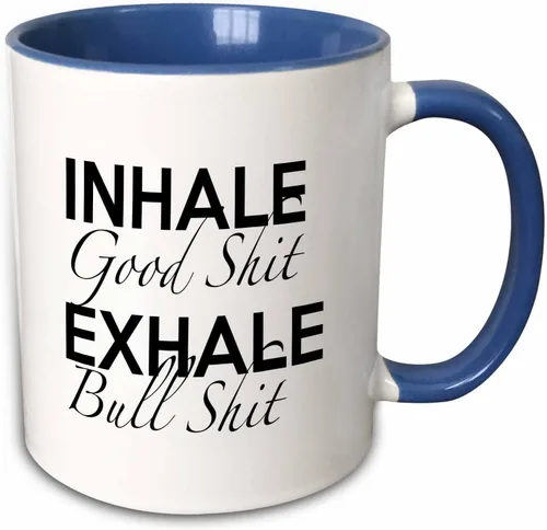 Vista 7 de 3dRose Tory Anne Collections Quotes - INHALE GOOD SHIT EXHALE BULL SHIT - Tazas (mug_222139_4)