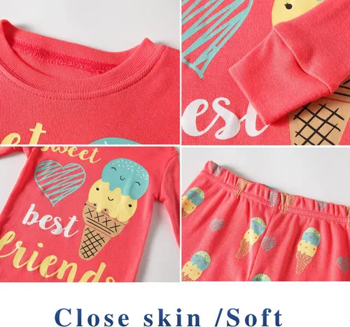 Vista 3 de Babyroom Girls Pajamas Matching Doll Pjs Toddler Kids Cotton Sleepwear Christmas Clothes