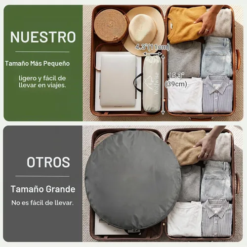 Vista 6 de Wolfwise Tienda de campaña de playa para 3 personas con protección UV UPF 50+, tiendas de campaña de playa con suelo extensible para privacidad, 3