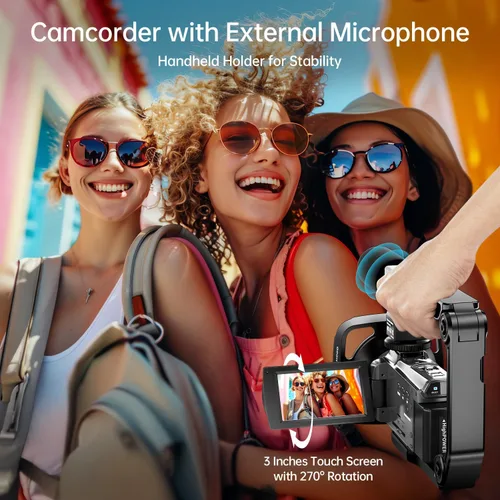 Vista 7 de FlyFrost Cámara de video 8K 88MP UHD WiFi Vlogging Cámaras para YouTube 18X zoom digital IR visión nocturna 3.0 pulgadas videocámara pantalla táctil
