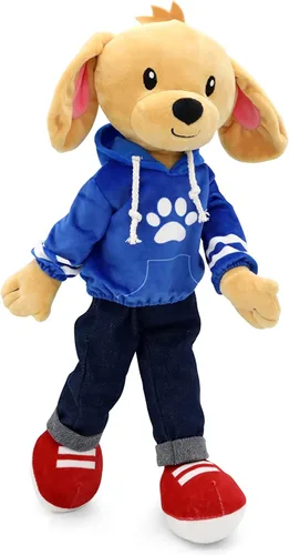 Vista 5 de Muñeca de Bebé Suave Plushible, Perro de 18 Pulgadas - Muñeca de Trapo de Peluche con 2 Conjuntos de Ropa, Mi Primer Juguete de Peluche para Niñas