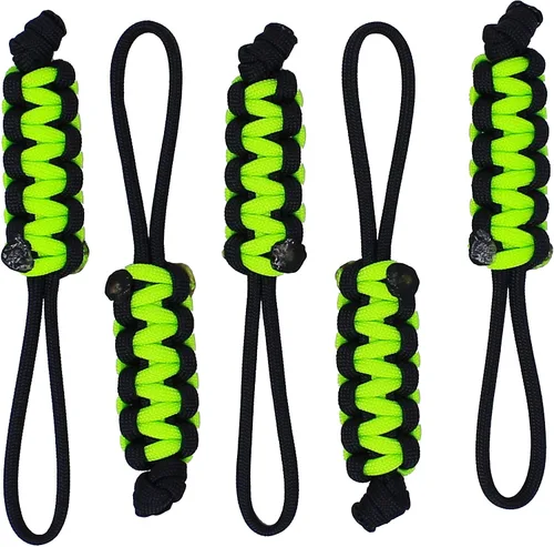 Vista 24 de BubbasGarageTv - Tiradores de cremallera de paracord grandes y resistentes (negro)