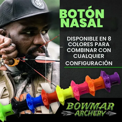 Vista 8 de Bowmar Archery Botón de nariz, extremadamente ligero, crea un punto de anclaje consistente, dos tamaños incluidos (rosa)