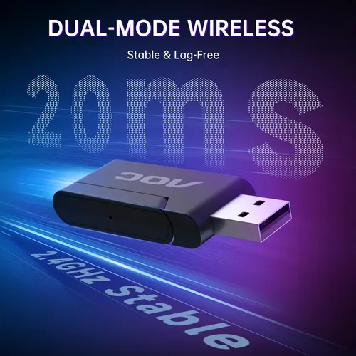 Vista 3 de AOC - Auriculares inalámbricos para juegos compatibles con PS5/4, Nintendo Switch, PC, auriculares Bluetooth 5.4 y 2.4GHz para juegos con micrófono