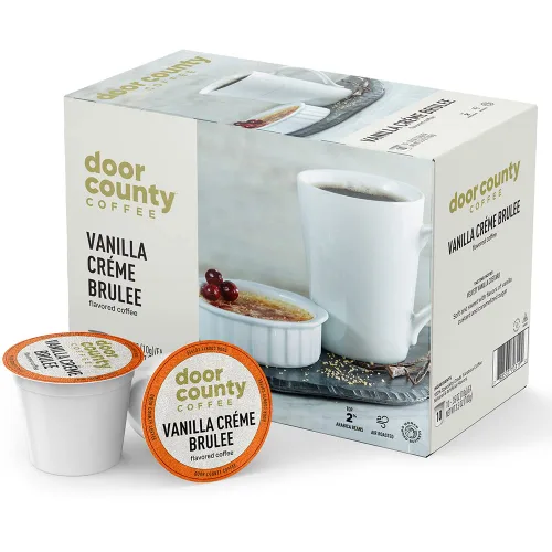 Vista 15 de Door County Coffee Café Molido con Sabor a Toffee de Almendra - 10 Tazas de Una Sola Porción - Tostado Medio - 100% Arábica Especial - Gourmet