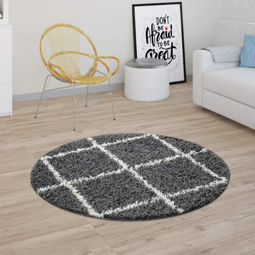 Vista 8 de Paco Home Alfombra bohemia en antracita con patrón de diamante moderno, diseño escandinavo, tamaño: 2 x 3 pies 3 pulgadas