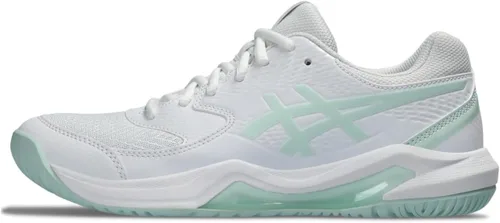 Vista 18 de ASICS Zapatos de tenis para mujer, Gel-Dedicate, 8 Blanco/Plata pura