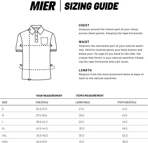 Vista 7 de MIER Men's Polo Shirts Polyester Casual Tennis Collared Short Sleeve with Pocket Sun Protection