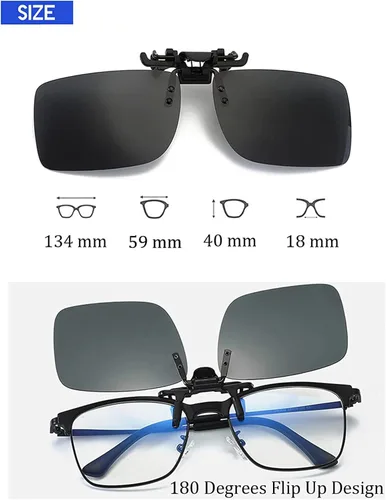Vista 2 de YUEBAJUN Gafas de sol polarizadas con clip, paquete de 4 unidades, sin montura y antirreflejos, protección UV para gafas graduadas, mujeres y hombres