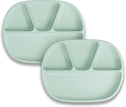 Vista 14 de NUK Cuencos de succión de silicona para bebés, función de succión que ayuda a reducir derrames, aptos para microondas y lavavajillas, sin BPA Verde