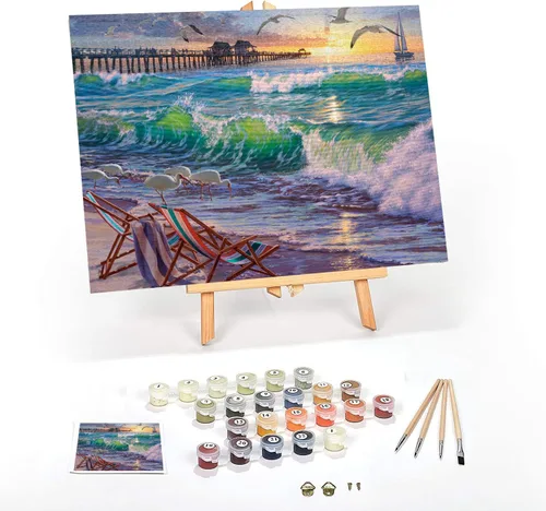 Vista 14 de Ledgebay Kit de Pintura por Números DIY para Adultos, Lienzo Enmarcado para Principiantes a Avanzados, Kit de Pintura por Números, los Kits Incluyen