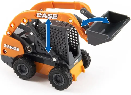 Vista 6 de Case IH 1/32 Big Farm Ram Dually Quad Cab con remolque Lowboy y cargadora Skidsteer Case SV340B 47155