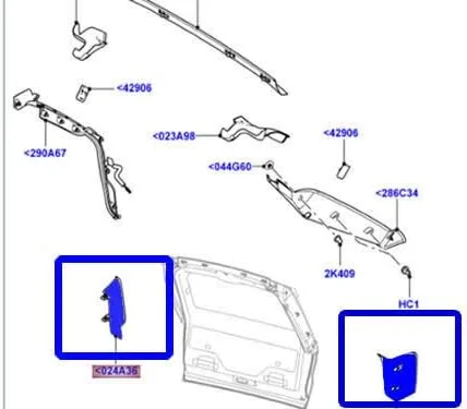 Vista 2 de LAND ROVER LÁMPARA TRASERA ACCESO CUBIERTA RANGE ROVER SPORT 2014 EN HACIA LA DERECHA LR056800 NUEVO