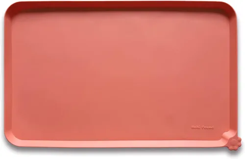 Vista 45 de Hoki Found - Bandeja de silicona para comederos de perros y gatos, tapetes impermeables para comida y agua, color caramelo